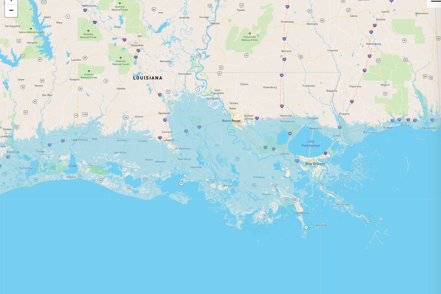 Sea level rise map