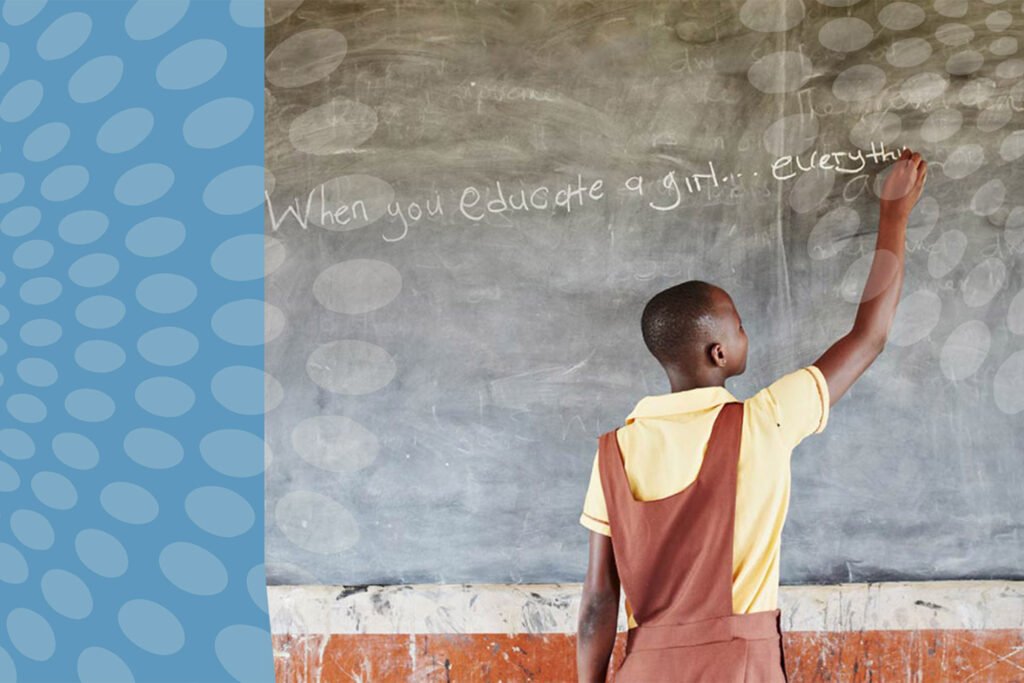 African school child in classroom
