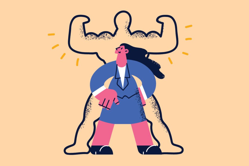 Confident strong woman illustration