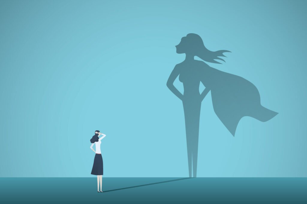 Power pose to increase self-confidence illustration