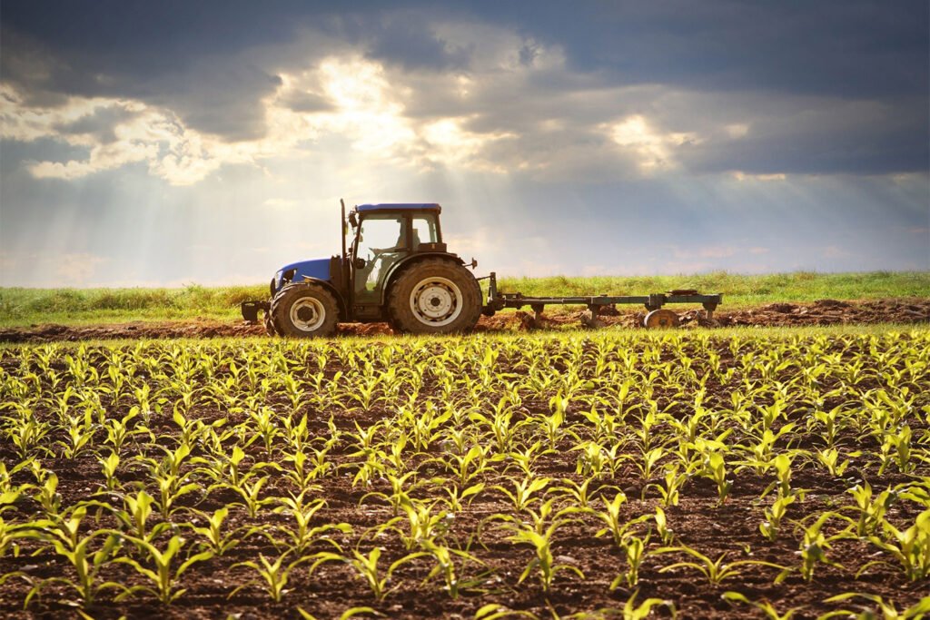 Tractor on farm