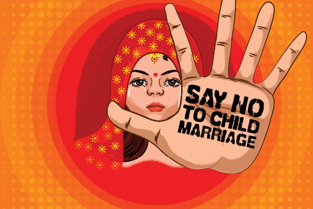 Child marriage illustration say no to child marriage