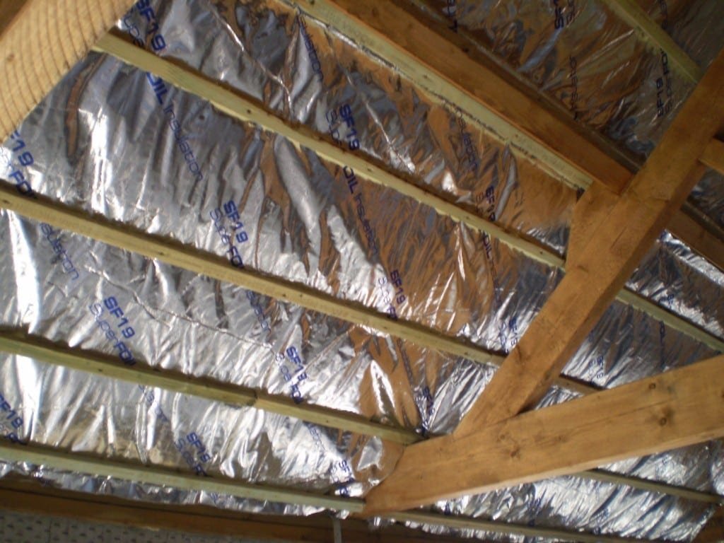 Reflective insulation in roof